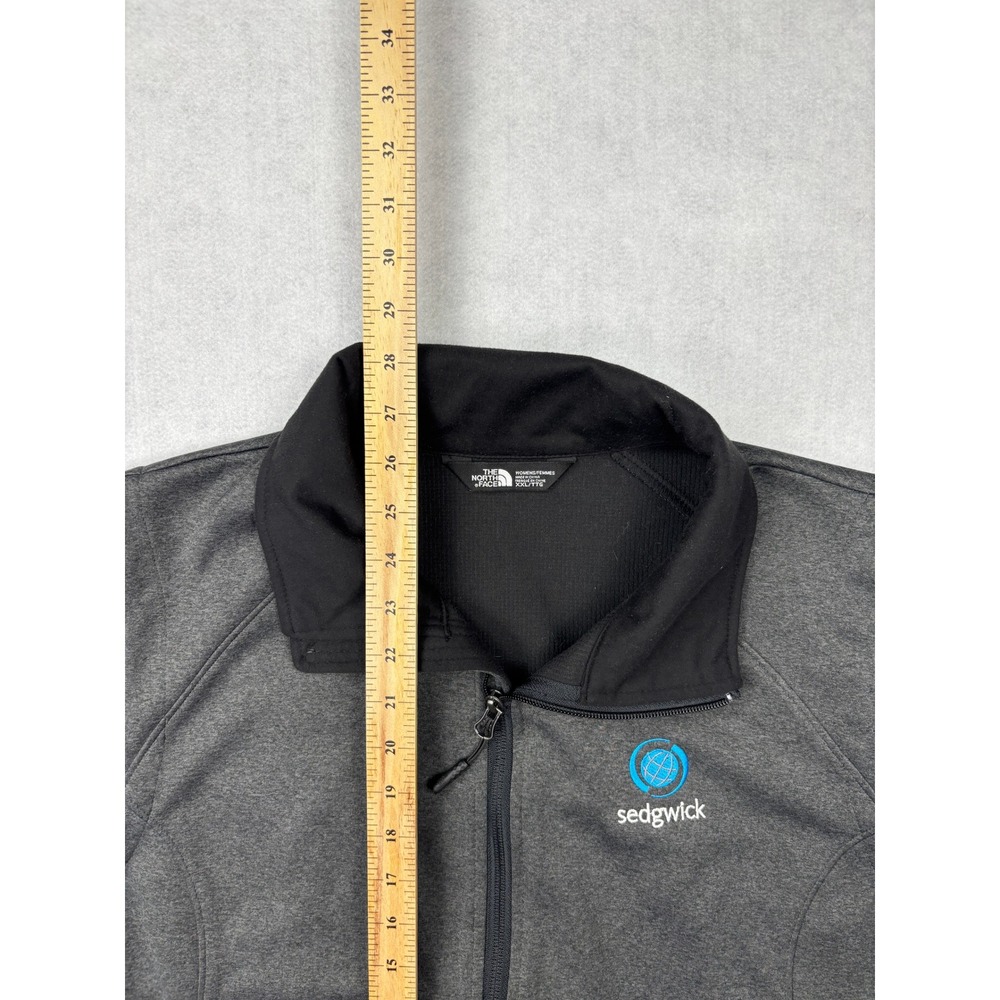 The North Face Womens XXL Gray WindWall Softshell Full Zip Vest Sedgwick Logo - Picture 5 of 8